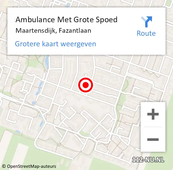Locatie op kaart van de 112 melding: Ambulance Met Grote Spoed Naar Maartensdijk, Fazantlaan op 4 augustus 2017 06:54