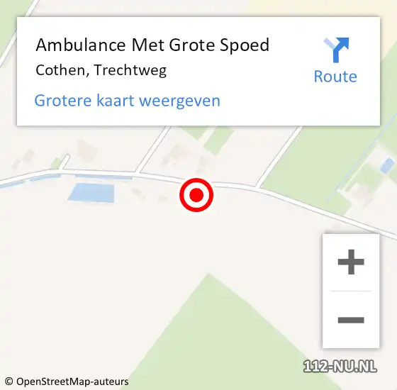 Locatie op kaart van de 112 melding: Ambulance Met Grote Spoed Naar Cothen, Trechtweg op 4 augustus 2017 07:36