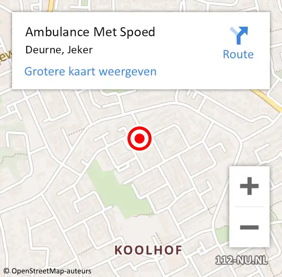 Locatie op kaart van de 112 melding: Ambulance Met Spoed Naar Deurne, Jeker op 4 augustus 2017 08:39