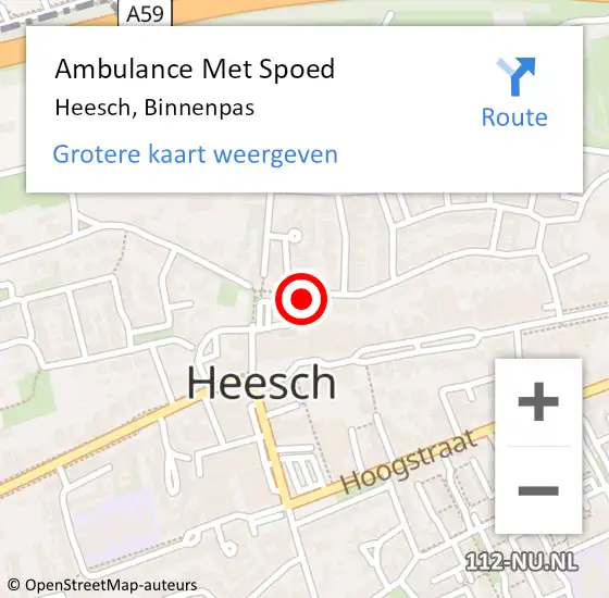 Locatie op kaart van de 112 melding: Ambulance Met Spoed Naar Heesch, Binnenpas op 4 augustus 2017 09:25