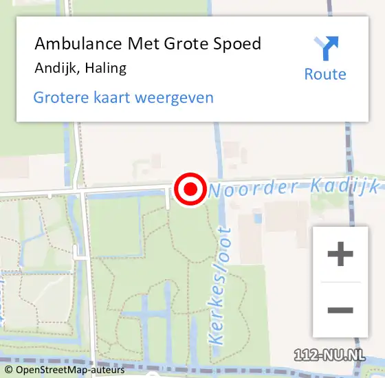 Locatie op kaart van de 112 melding: Ambulance Met Grote Spoed Naar Andijk, Haling op 4 augustus 2017 09:34