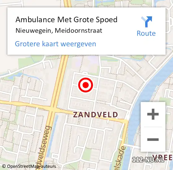 Locatie op kaart van de 112 melding: Ambulance Met Grote Spoed Naar Nieuwegein, Meidoornstraat op 4 augustus 2017 10:00