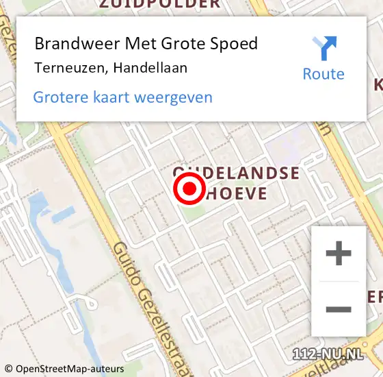 Locatie op kaart van de 112 melding: Brandweer Met Grote Spoed Naar Terneuzen, Handellaan op 4 augustus 2017 10:03