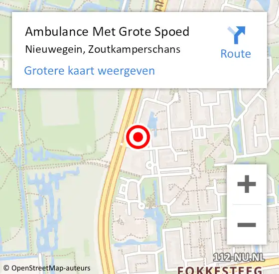 Locatie op kaart van de 112 melding: Ambulance Met Grote Spoed Naar Nieuwegein, Zoutkamperschans op 4 augustus 2017 10:27