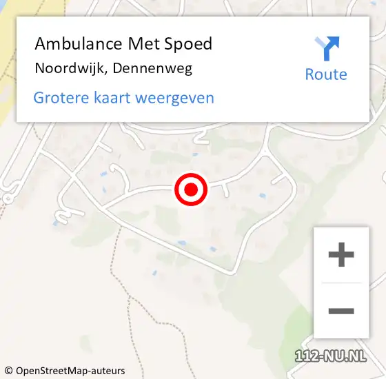 Locatie op kaart van de 112 melding: Ambulance Met Spoed Naar Noordwijk, Dennenweg op 4 augustus 2017 10:36