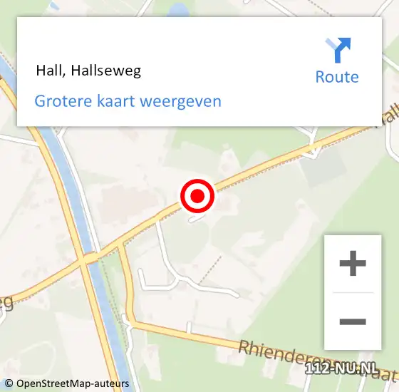 Locatie op kaart van de 112 melding:  Hall, Hallseweg op 4 augustus 2017 11:02