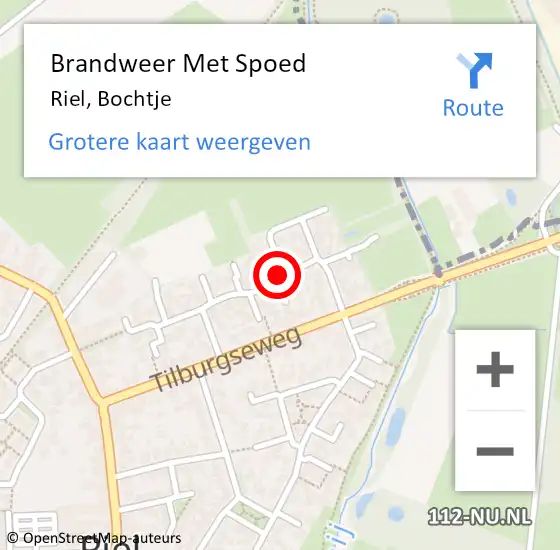 Locatie op kaart van de 112 melding: Brandweer Met Spoed Naar Riel, Bochtje op 4 augustus 2017 12:53