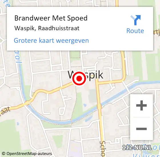 Locatie op kaart van de 112 melding: Brandweer Met Spoed Naar Waspik, Raadhuisstraat op 4 augustus 2017 13:44