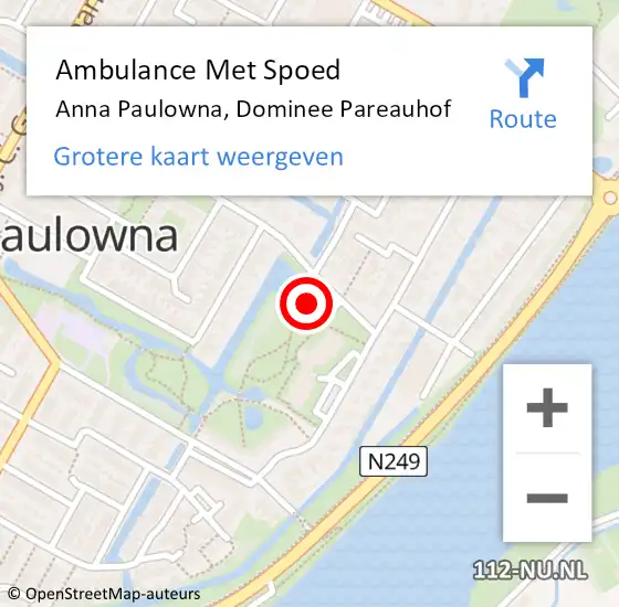 Locatie op kaart van de 112 melding: Ambulance Met Spoed Naar Anna Paulowna, Dominee Pareauhof op 4 augustus 2017 19:11