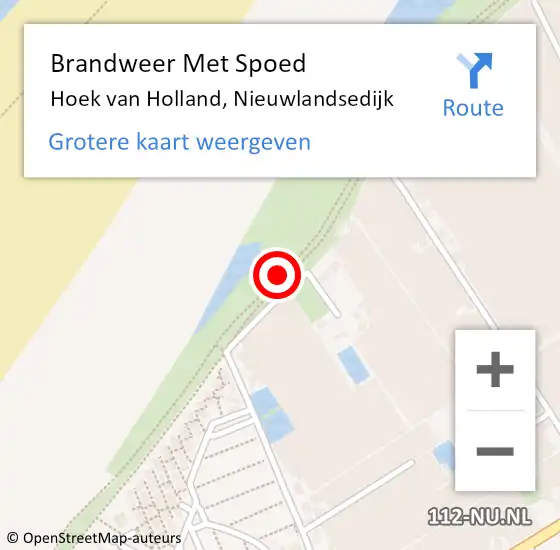 Locatie op kaart van de 112 melding: Brandweer Met Spoed Naar Hoek van Holland, Nieuwlandsedijk op 4 augustus 2017 20:00