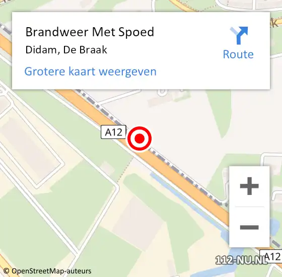 Locatie op kaart van de 112 melding: Brandweer Met Spoed Naar Didam, De Braak op 4 augustus 2017 21:26