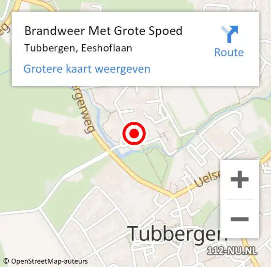 Locatie op kaart van de 112 melding: Brandweer Met Grote Spoed Naar Tubbergen, Eeshoflaan op 4 augustus 2017 21:42