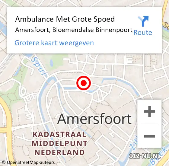 Locatie op kaart van de 112 melding: Ambulance Met Grote Spoed Naar Amersfoort, Bloemendalse Binnenpoort op 5 augustus 2017 01:01