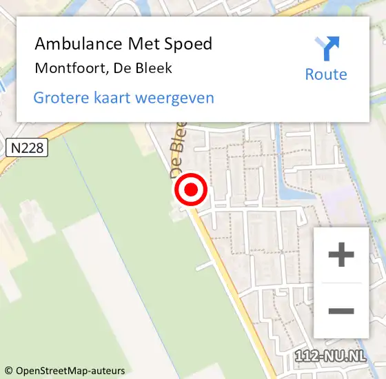 Locatie op kaart van de 112 melding: Ambulance Met Spoed Naar Montfoort, De Bleek op 5 augustus 2017 02:32