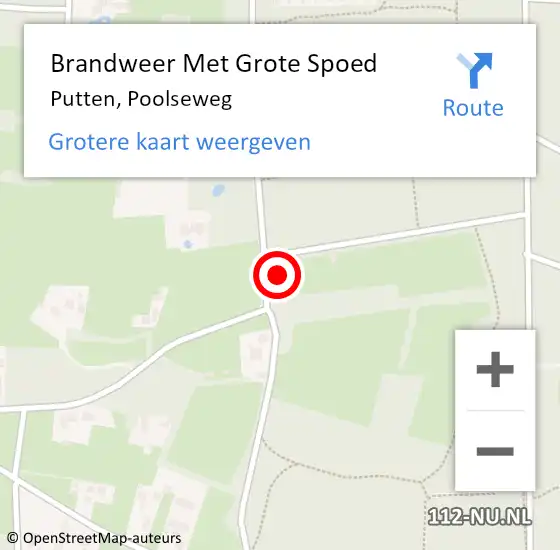 Locatie op kaart van de 112 melding: Brandweer Met Grote Spoed Naar Putten, Poolseweg op 5 augustus 2017 03:23