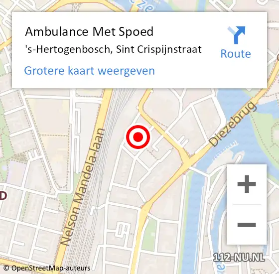 Locatie op kaart van de 112 melding: Ambulance Met Spoed Naar 's-Hertogenbosch, Sint Crispijnstraat op 5 augustus 2017 07:32