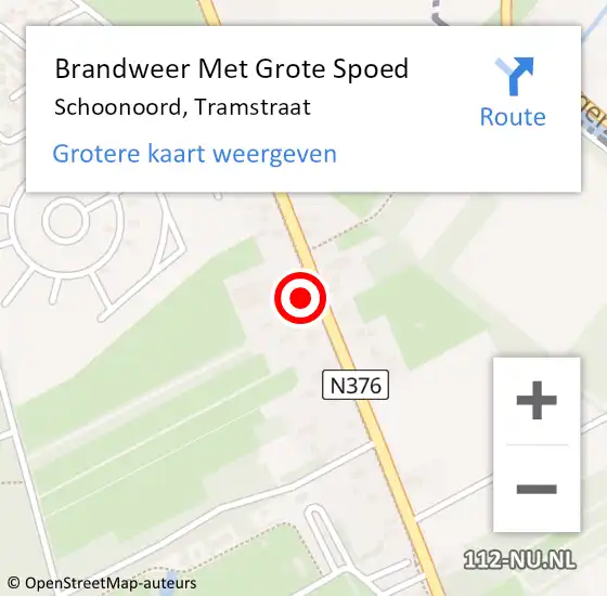 Locatie op kaart van de 112 melding: Brandweer Met Grote Spoed Naar Schoonoord, Tramstraat op 5 augustus 2017 08:03