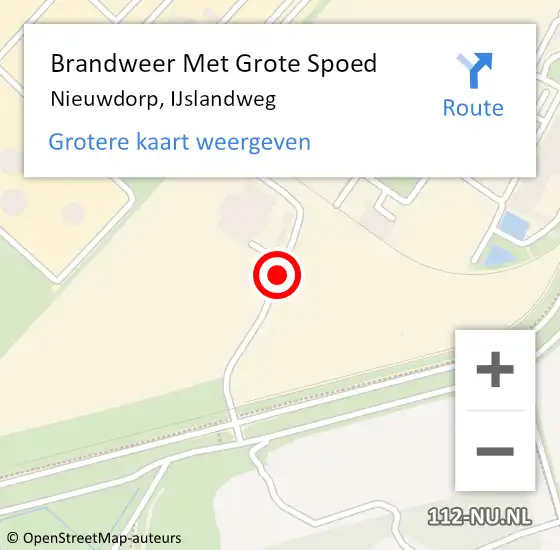 Locatie op kaart van de 112 melding: Brandweer Met Grote Spoed Naar Nieuwdorp, IJslandweg op 5 augustus 2017 10:57