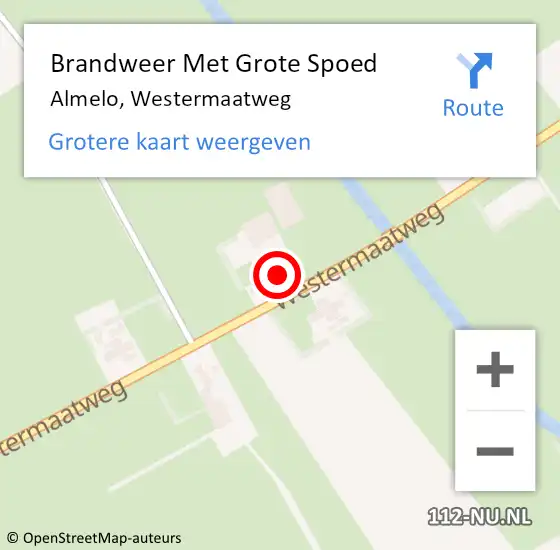 Locatie op kaart van de 112 melding: Brandweer Met Grote Spoed Naar Almelo, Westermaatweg op 29 januari 2014 01:42