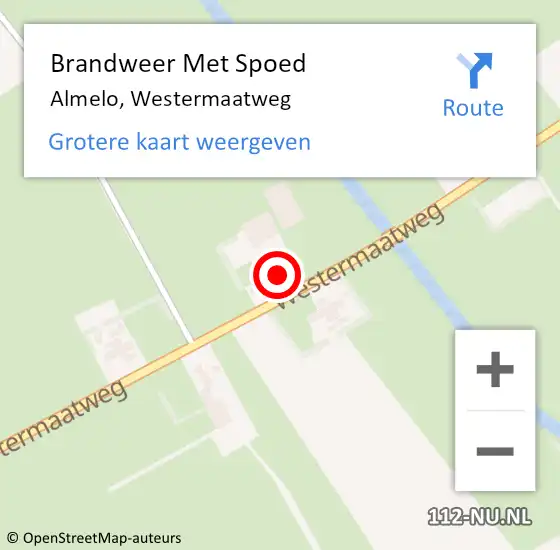 Locatie op kaart van de 112 melding: Brandweer Met Spoed Naar Almelo, Westermaatweg op 29 januari 2014 01:58