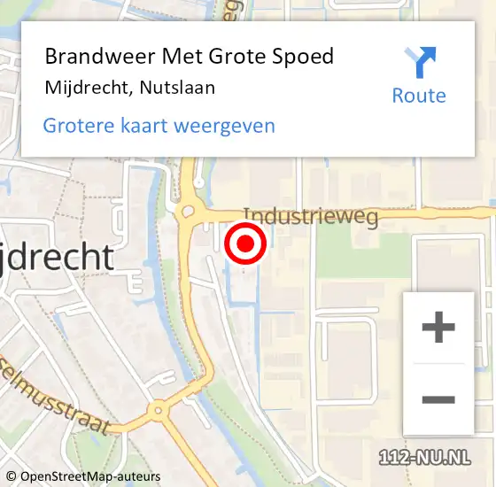 Locatie op kaart van de 112 melding: Brandweer Met Grote Spoed Naar Mijdrecht, Nutslaan op 5 augustus 2017 11:57