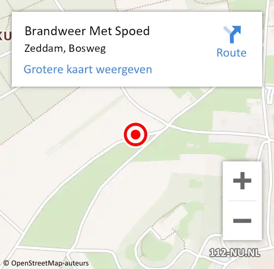 Locatie op kaart van de 112 melding: Brandweer Met Spoed Naar Zeddam, Bosweg op 5 augustus 2017 13:43