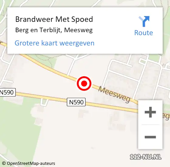 Locatie op kaart van de 112 melding: Brandweer Met Spoed Naar Berg en Terblijt, Meesweg op 5 augustus 2017 15:45