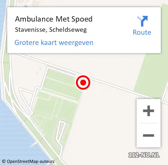 Locatie op kaart van de 112 melding: Ambulance Met Spoed Naar Stavenisse, Scheldseweg op 5 augustus 2017 16:42