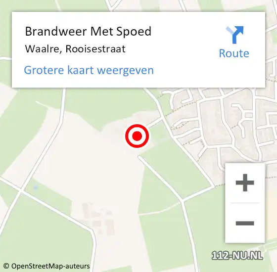 Locatie op kaart van de 112 melding: Brandweer Met Spoed Naar Waalre, Rooisestraat op 5 augustus 2017 17:12