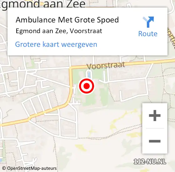 Locatie op kaart van de 112 melding: Ambulance Met Grote Spoed Naar Egmond aan Zee, Voorstraat op 29 januari 2014 04:21