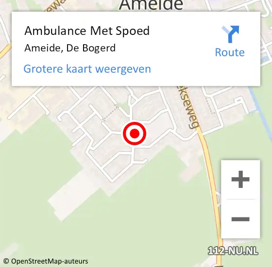 Locatie op kaart van de 112 melding: Ambulance Met Spoed Naar Ameide, De Bogerd op 5 augustus 2017 18:43