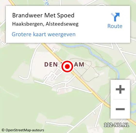 Locatie op kaart van de 112 melding: Brandweer Met Spoed Naar Haaksbergen, Alsteedseweg op 5 augustus 2017 19:44