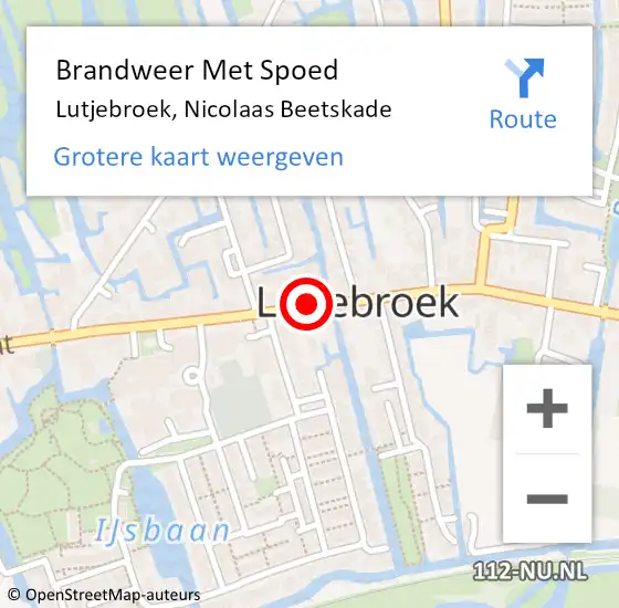 Locatie op kaart van de 112 melding: Brandweer Met Spoed Naar Lutjebroek, Nicolaas Beetskade op 29 januari 2014 05:11