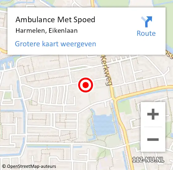 Locatie op kaart van de 112 melding: Ambulance Met Spoed Naar Harmelen, Eikenlaan op 5 augustus 2017 22:18