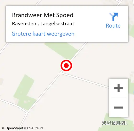 Locatie op kaart van de 112 melding: Brandweer Met Spoed Naar Ravenstein, Langelsestraat op 5 augustus 2017 23:31