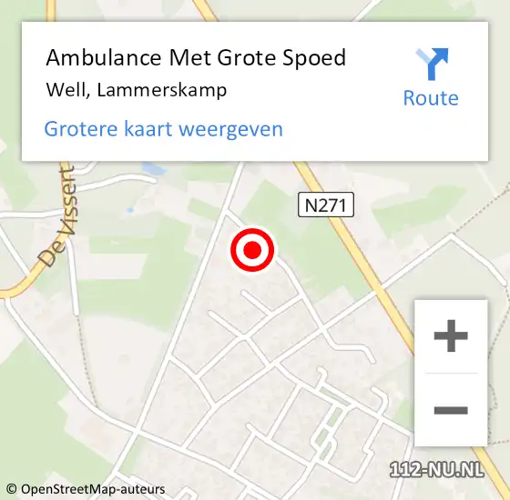 Locatie op kaart van de 112 melding: Ambulance Met Grote Spoed Naar Well, Lammerskamp op 29 januari 2014 06:17