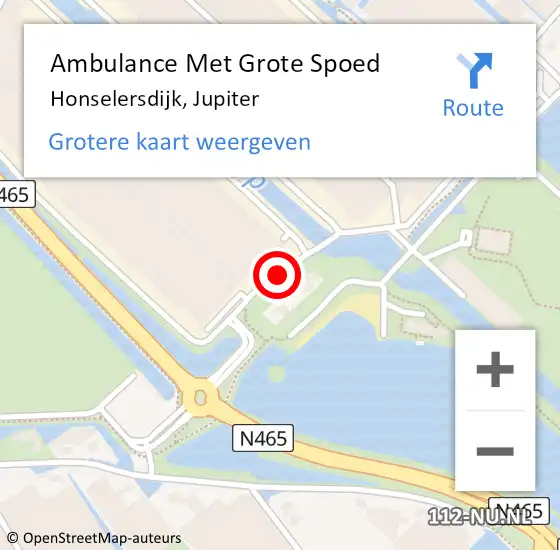 Locatie op kaart van de 112 melding: Ambulance Met Grote Spoed Naar Honselersdijk, Jupiter op 6 augustus 2017 01:42