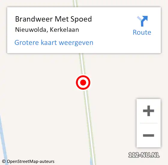 Locatie op kaart van de 112 melding: Brandweer Met Spoed Naar Nieuwolda, Kerkelaan op 6 augustus 2017 01:45