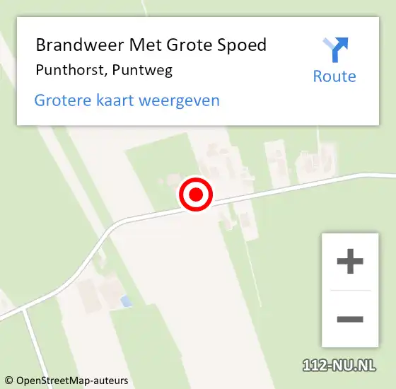 Locatie op kaart van de 112 melding: Brandweer Met Grote Spoed Naar Punthorst, Puntweg op 6 augustus 2017 02:48