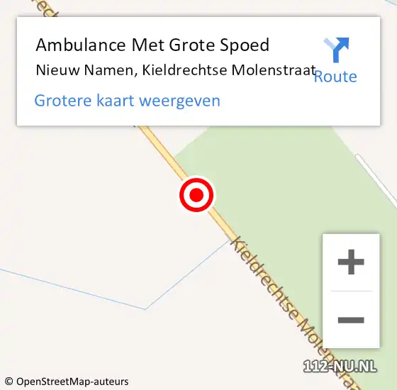 Locatie op kaart van de 112 melding: Ambulance Met Grote Spoed Naar Nieuw Namen, Kieldrechtse Molenstraat op 6 augustus 2017 07:59