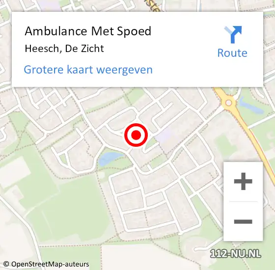 Locatie op kaart van de 112 melding: Ambulance Met Spoed Naar Heesch, De Zicht op 6 augustus 2017 08:43