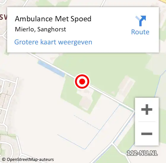 Locatie op kaart van de 112 melding: Ambulance Met Spoed Naar Mierlo, Sanghorst op 6 augustus 2017 09:54