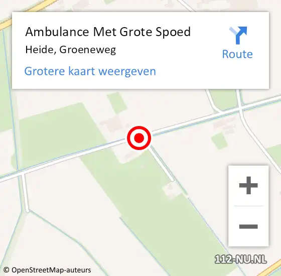Locatie op kaart van de 112 melding: Ambulance Met Grote Spoed Naar Heide, Groeneweg op 29 januari 2014 07:50