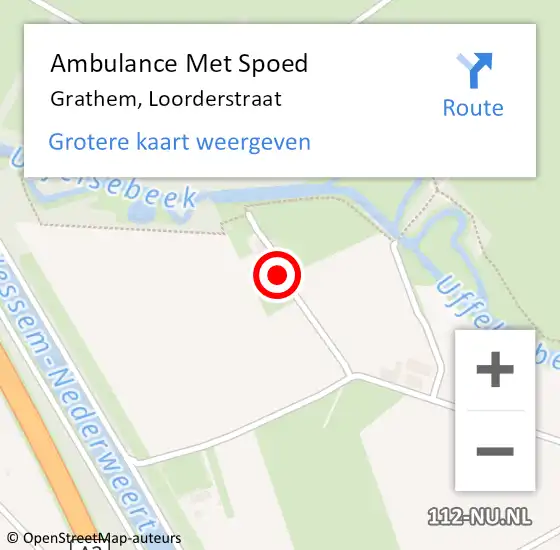 Locatie op kaart van de 112 melding: Ambulance Met Spoed Naar Grathem, Loorderstraat op 6 augustus 2017 12:04