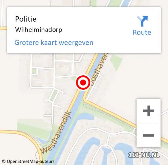 Locatie op kaart van de 112 melding: Politie Wilhelminadorp op 6 augustus 2017 14:35
