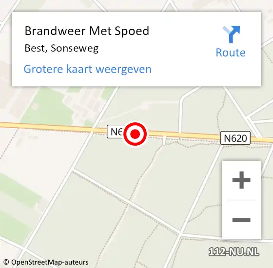 Locatie op kaart van de 112 melding: Brandweer Met Spoed Naar Best, Sonseweg op 6 augustus 2017 14:36