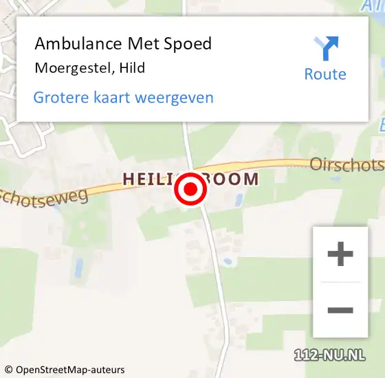 Locatie op kaart van de 112 melding: Ambulance Met Spoed Naar Moergestel, Hild op 6 augustus 2017 15:18