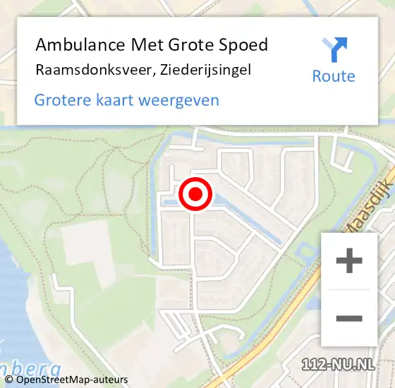 Locatie op kaart van de 112 melding: Ambulance Met Grote Spoed Naar Raamsdonksveer, Ziederijsingel op 6 augustus 2017 15:39