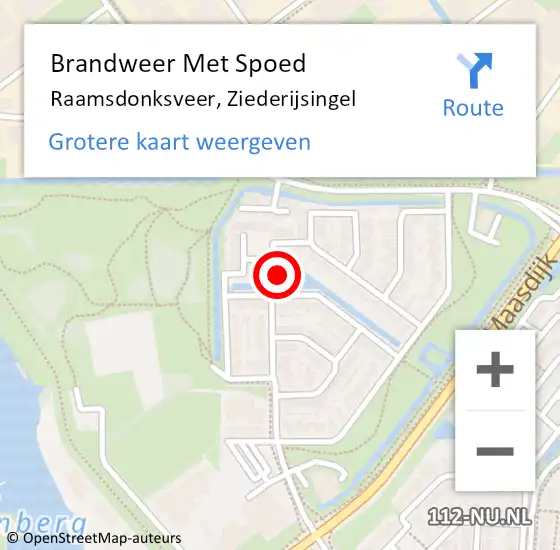 Locatie op kaart van de 112 melding: Brandweer Met Spoed Naar Raamsdonksveer, Ziederijsingel op 6 augustus 2017 15:49