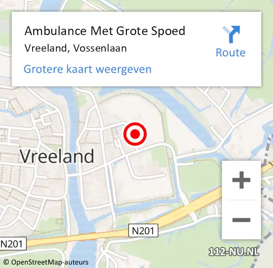 Locatie op kaart van de 112 melding: Ambulance Met Grote Spoed Naar Vreeland, Vossenlaan op 6 augustus 2017 17:24